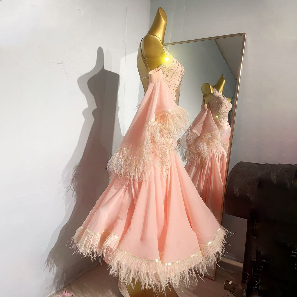 Ballroom Dress With Feathers