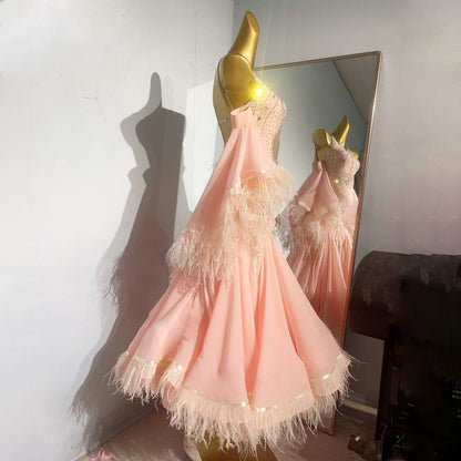 Ballroom Dress With Feathers