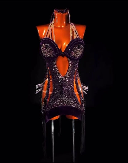 Grand Amour Dark Purple Latin Dress