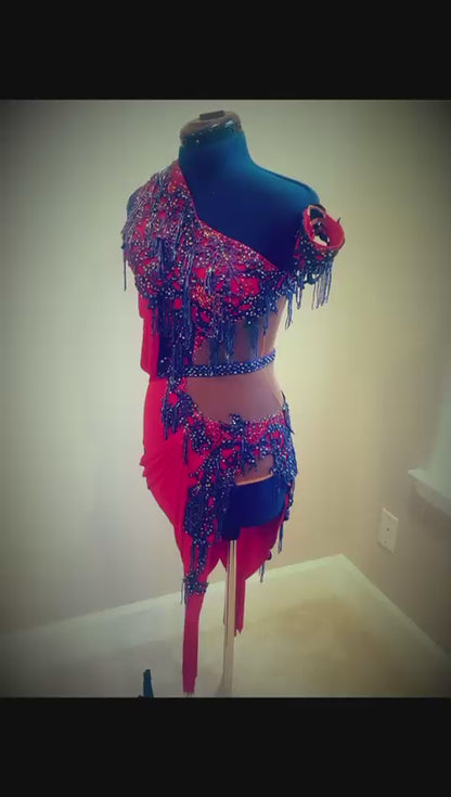 Purple Red Latin Dress