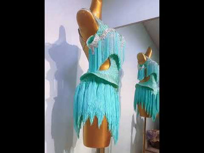 Choreography of Waves | Crystal Latin Dress | DC237