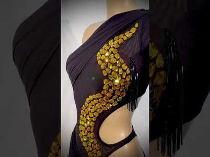 Obsidian Grace | Asymetric Latin Dress