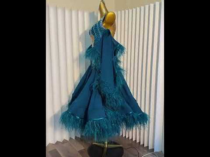 Symphony of Crystals & Feathers | Ballroom Dress | DC286