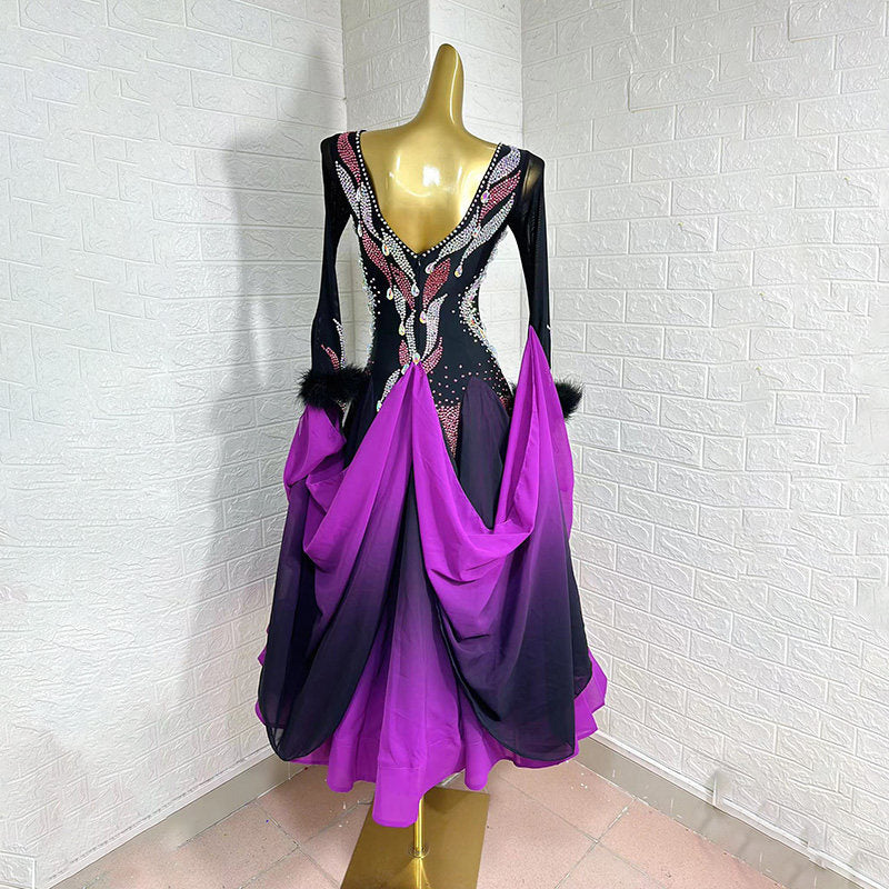 Dramatic Movement and Shine | Standard Dance Dress | PS08