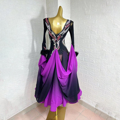 Dramatic Movement and Shine | Standard Dance Dress | PS08