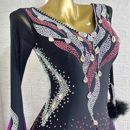 Dramatic Movement and Shine | Standard Dance Dress | PS08
