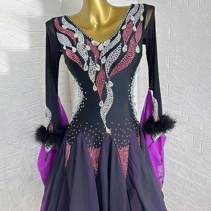 Dramatic Movement and Shine | Standard Dance Dress | PS08