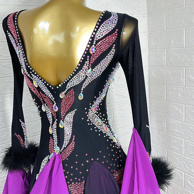 Dramatic Movement and Shine | Standard Dance Dress | PS08