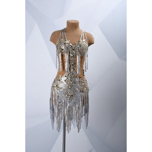 Silver Latin Dance Dress