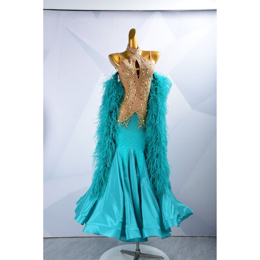 Feathered Ballroom Dress