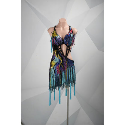 A Meteor Shower of Crystals | Latin Dance Dress | DSC_2094