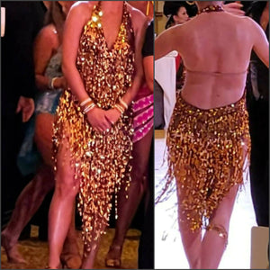 Gold Sequins Latin/Rhythm Competition Dress, latin dresses for sale, dancesport