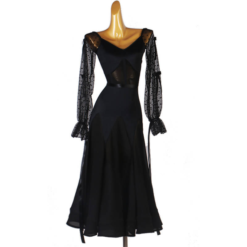 Black ballroom dance dress
