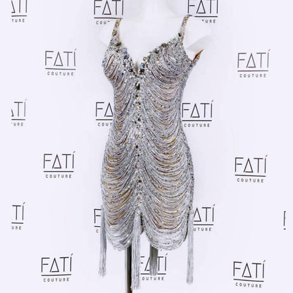FATI Couture Silver Latin Dress