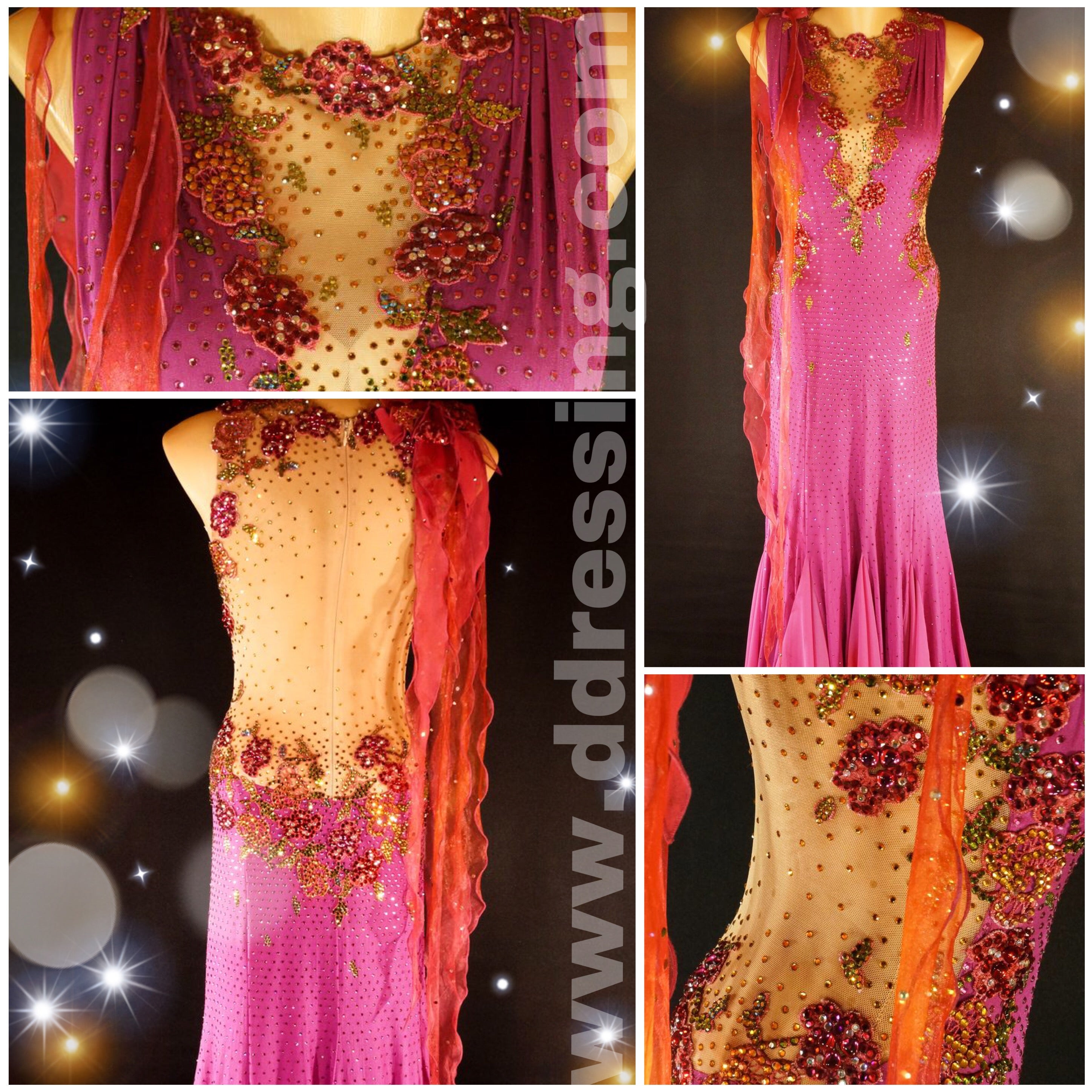 Pink Flower & Degrade Ballroom Dress - DDressing