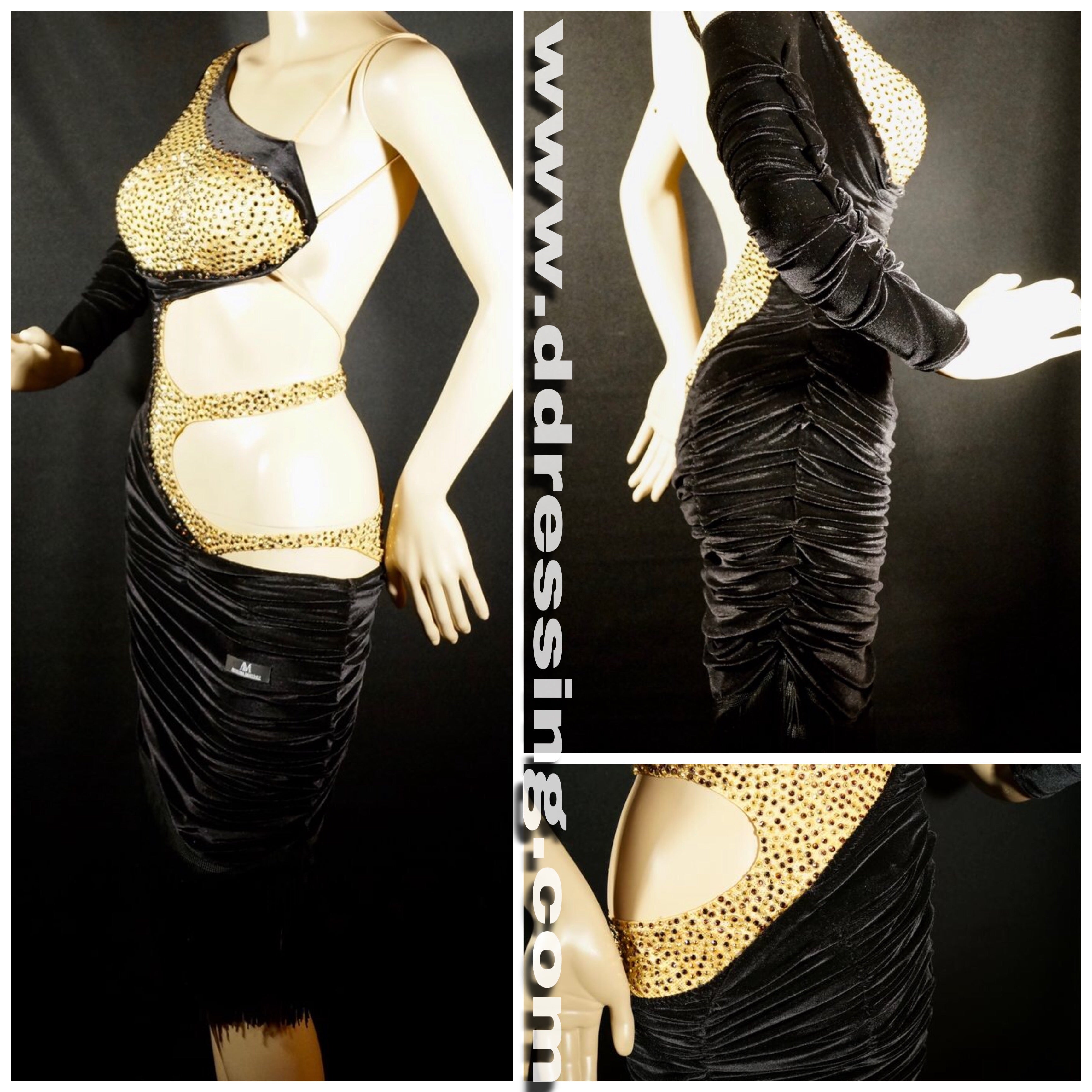 Abraham Martinez Black & Gold Latin Dress ballroom dresses
