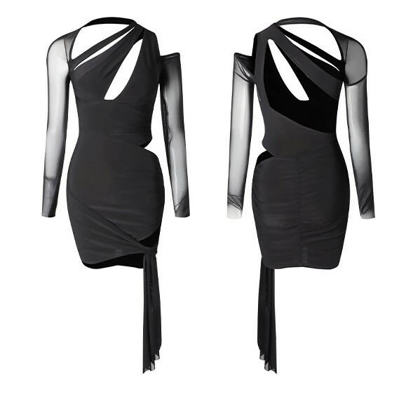 New Black Latin Dancewear Dress (dancewear, dance practice wear) 2238