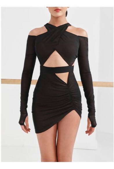 Cutout Couture Dress | Black/Leopard | 2177