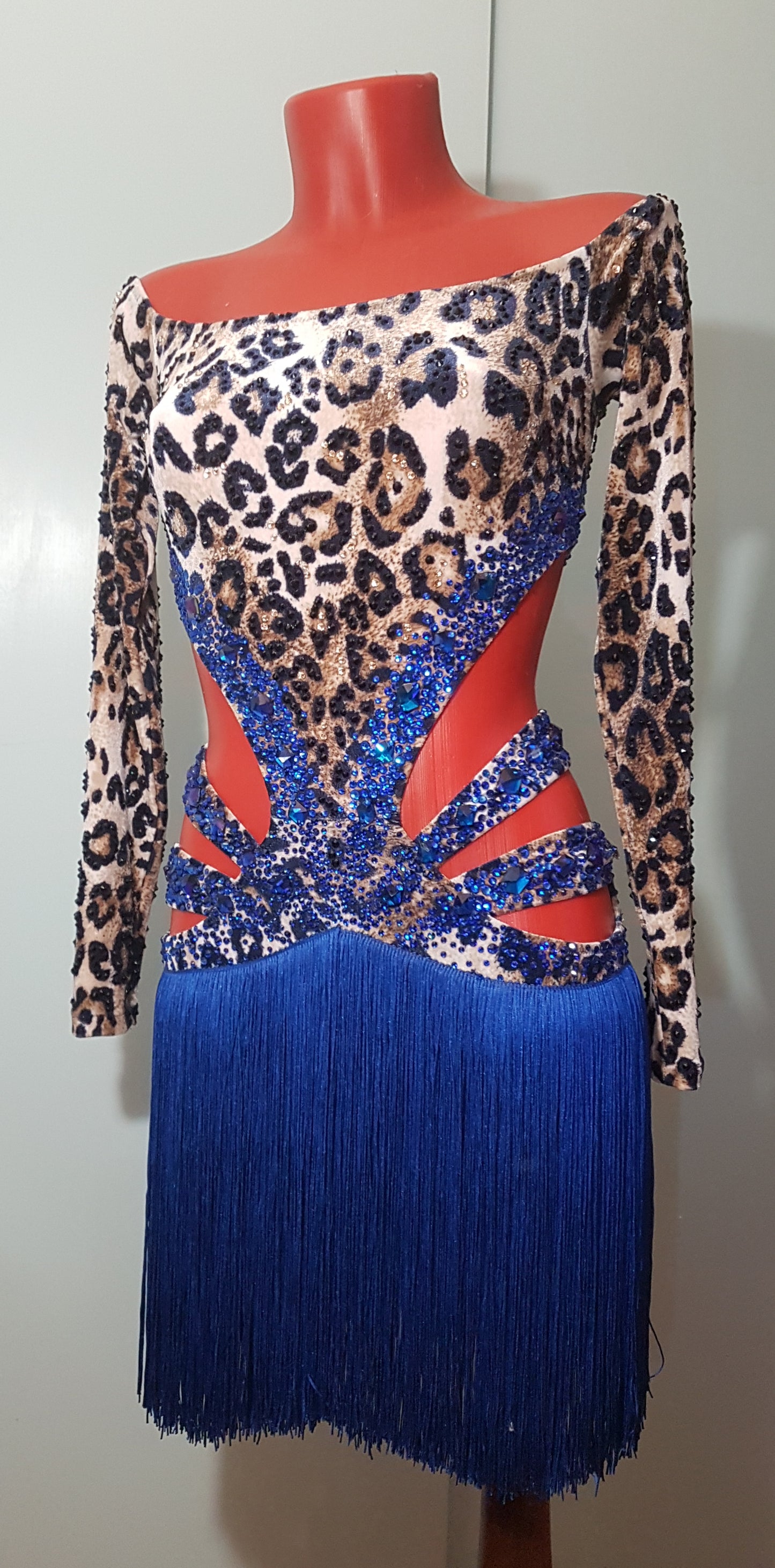 Fierce Leopard Chic Fringe Latin Dress