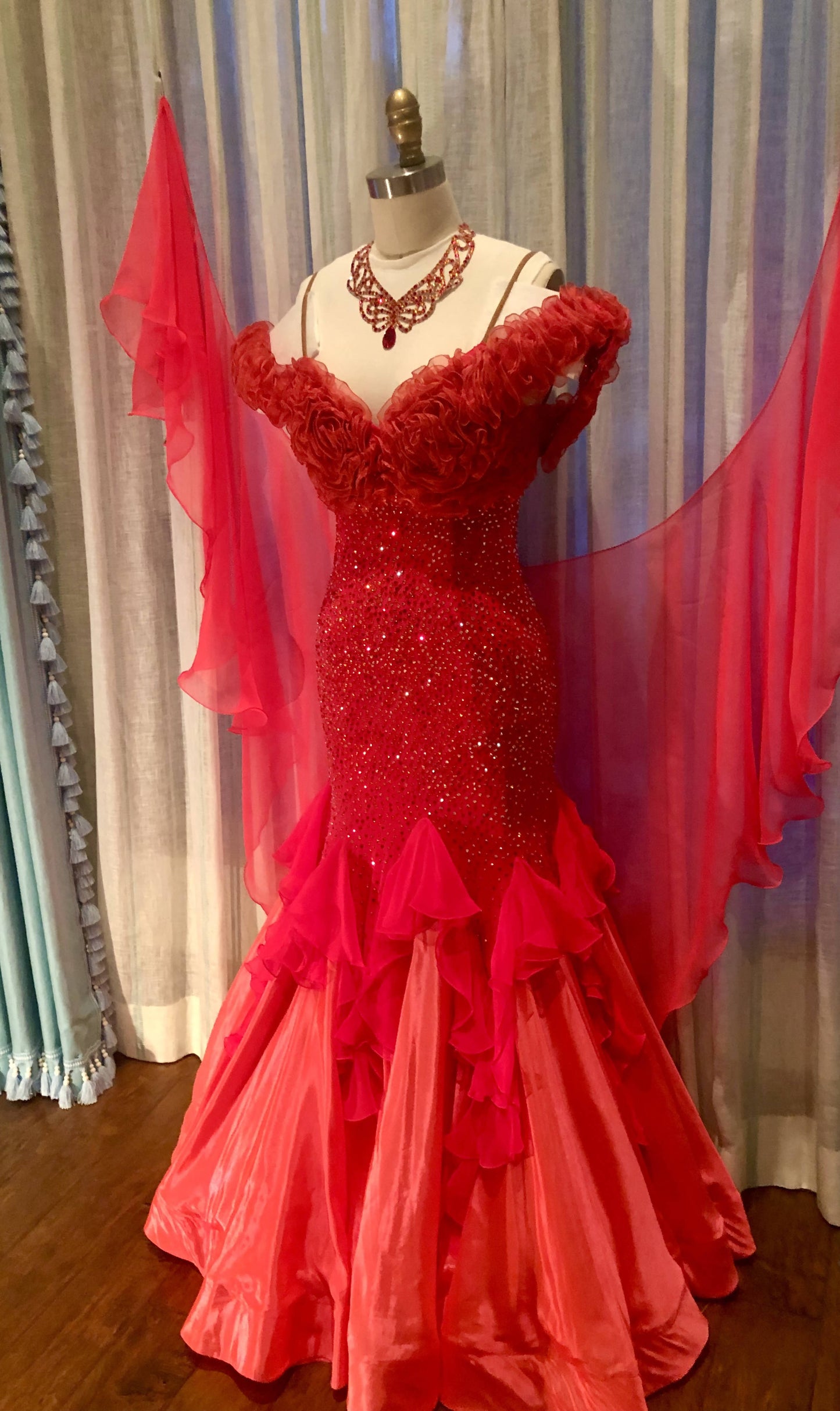Sunglow Red Ballroom Dress