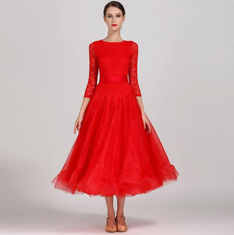 Red ballroom dance dress