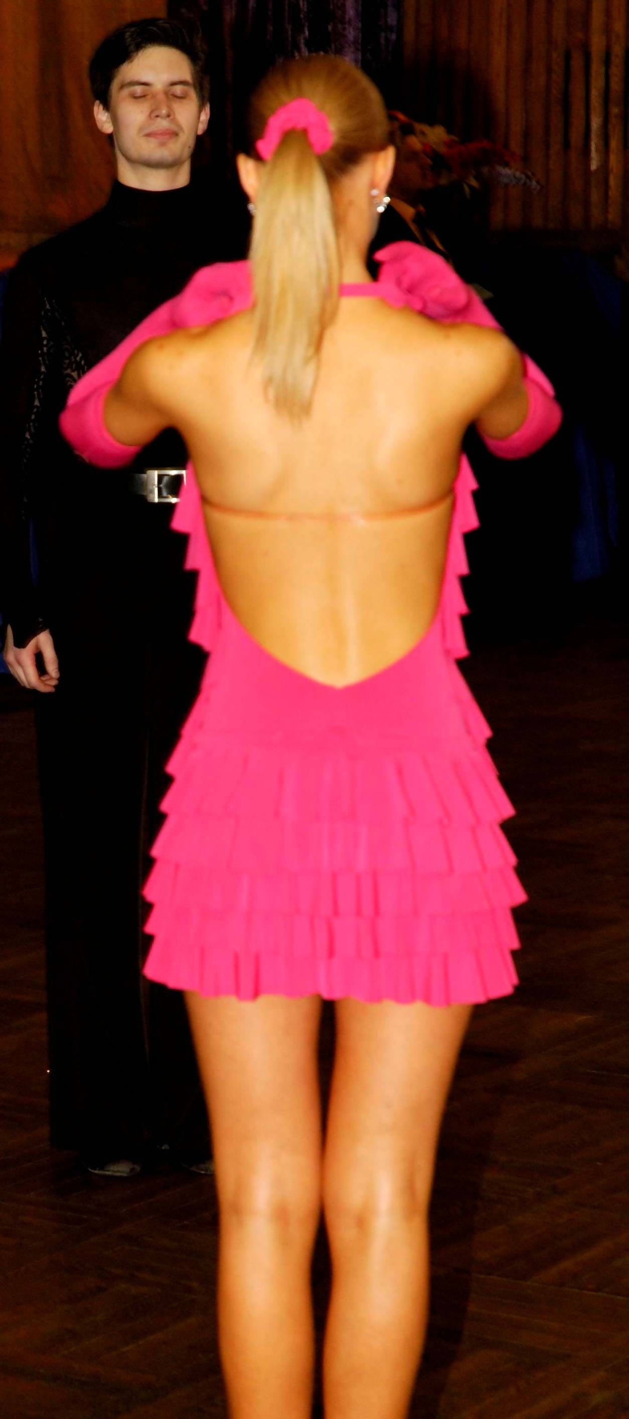 Pink Latin Practice Dress (ballroom dresses for sale, latin dress for sale, dancesport, rhythm) - DDressing