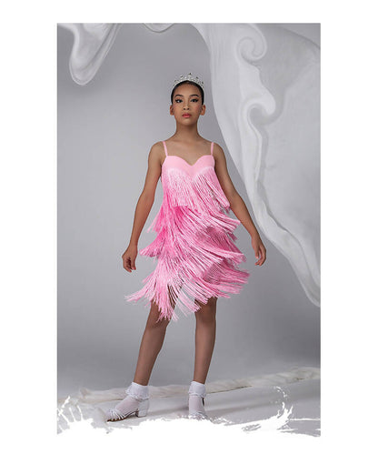 Ravishing Fringes Girls Dancewear | Pink/Black/Blue | KID22A190Dance Dressing