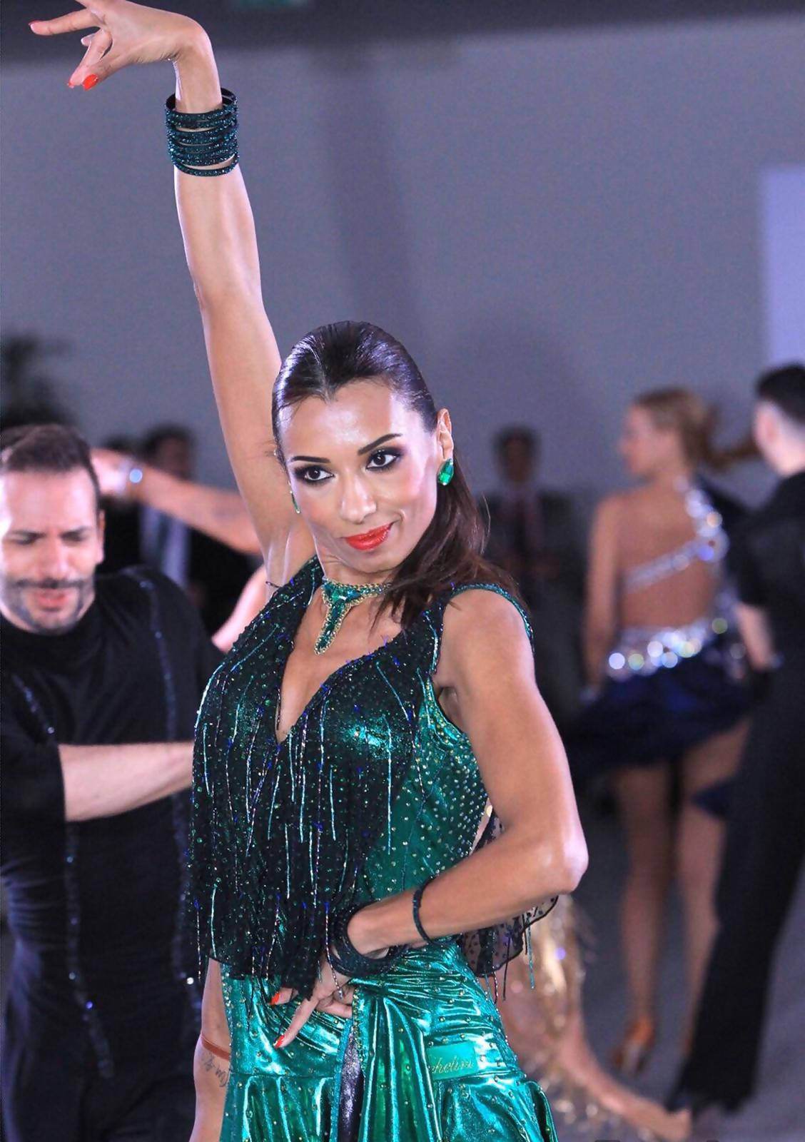 Metallic Emerald Green Latin Dress | DanceDressing Metallic Emerald Green Latin Dress | DanceDressing