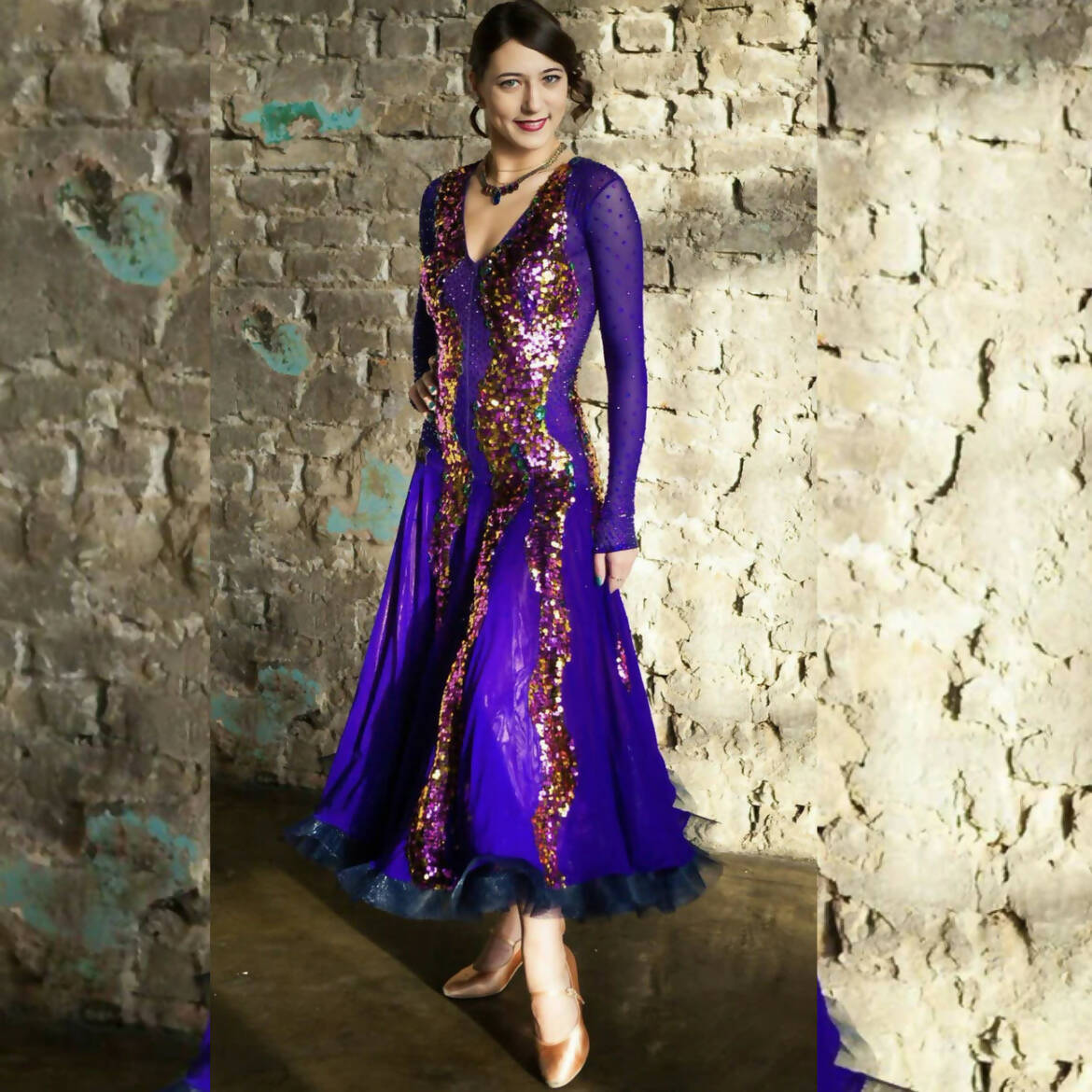 Mesmerizing Melnikoff's Purple Ballroom Dress, standard dress for sale, smooth dresses