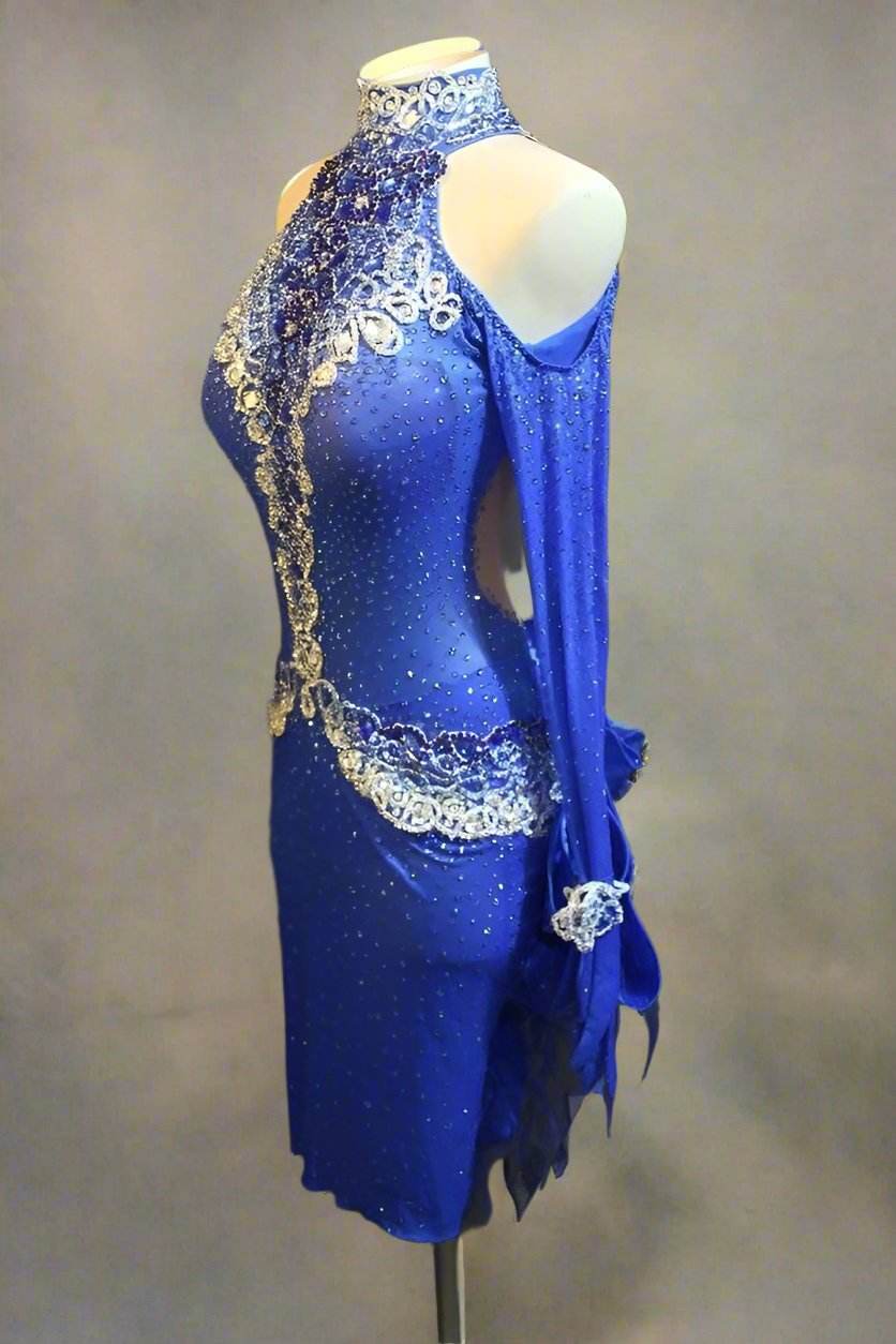 Royal blue latin dressDance Dressing