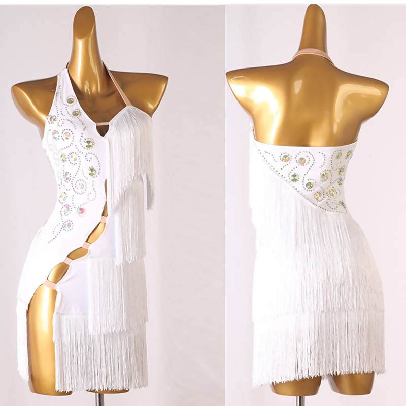 Diamond Dazzle Ladies Latin Dance Dress | Red/White | LQ247Dance Dress customize / White Diamond Dazzle Ladies Latin Dance Dress | Red/White | LQ247Dance Dress customize / White