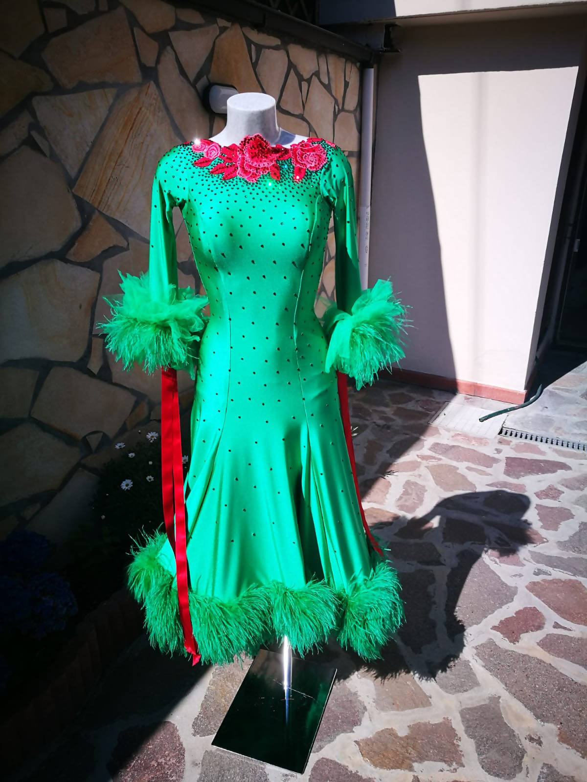 Emerald Green Standard Ballroom Dress (ballroom dress for sale, standard, modern, smooth) - DDressing