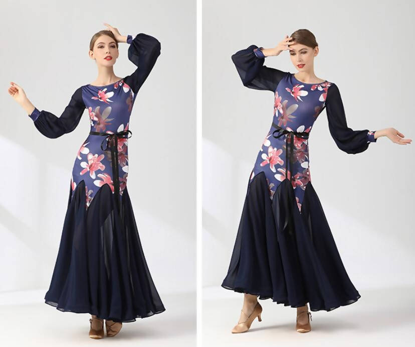 Festive Florals Ballroom Dancing Practice Wear | 9077Dance Dressing