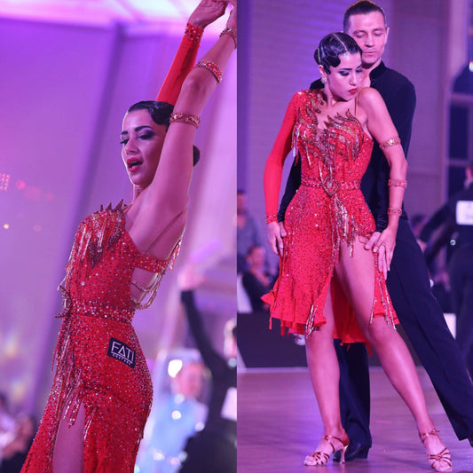 Red Latin Competition Dress by Fati