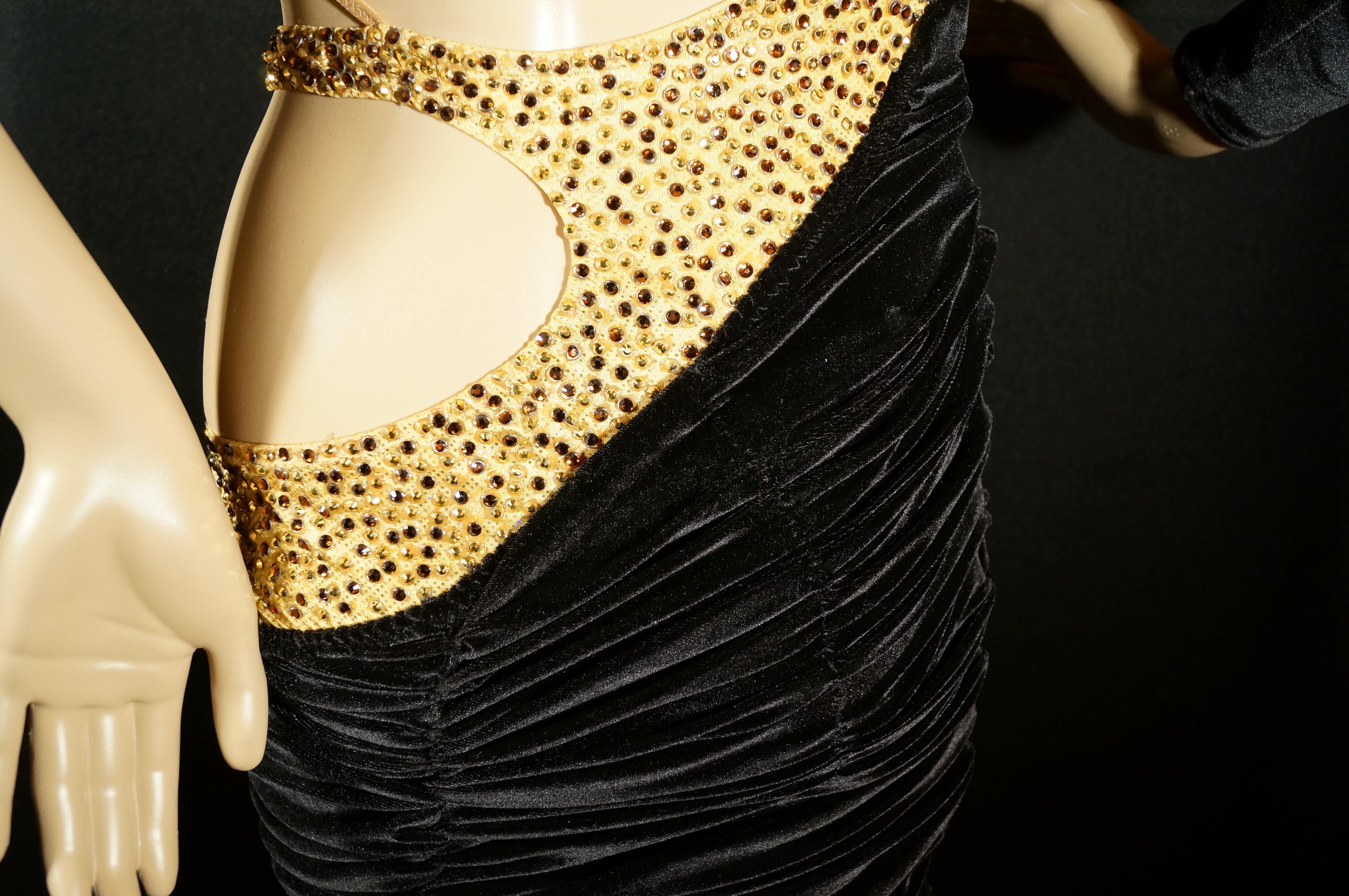 Abraham Martinez Black & Gold Latin Dress ballroom dresses