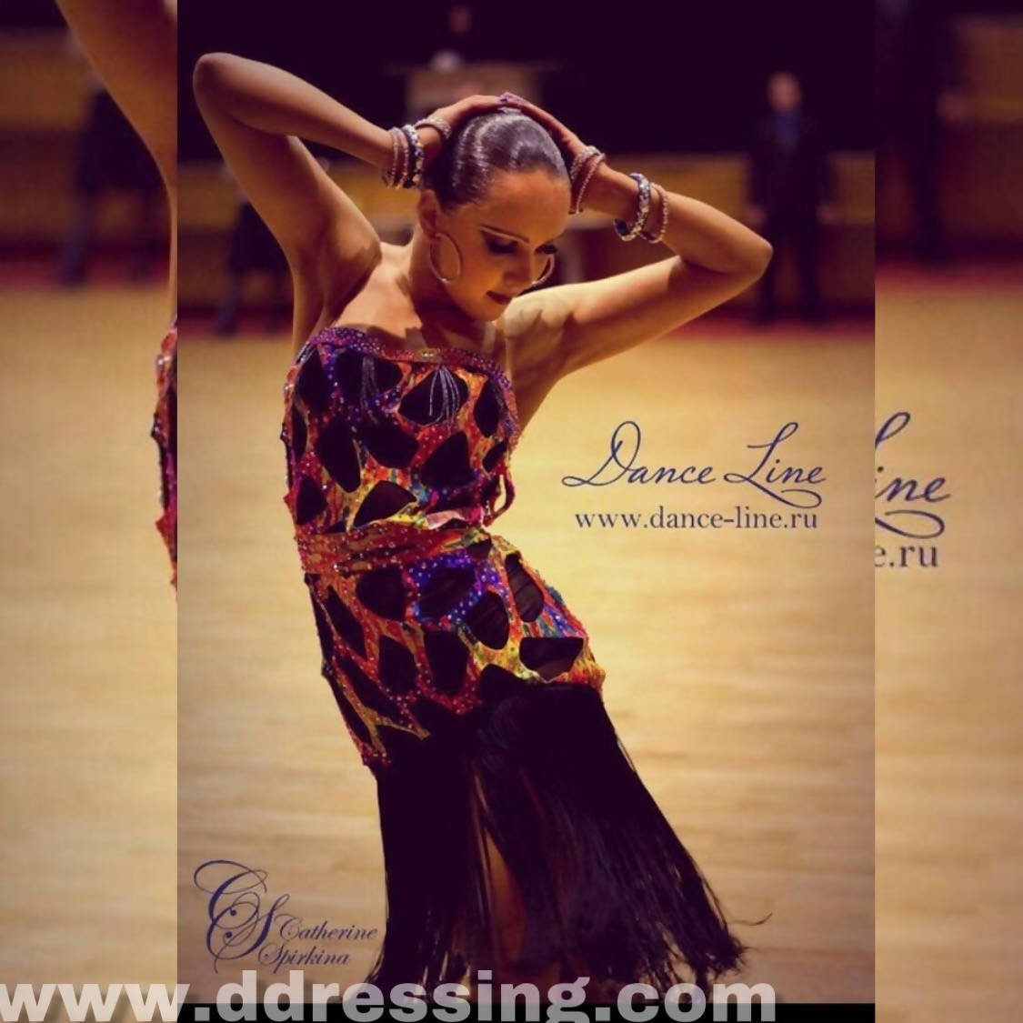 Colorful Holes Latin Dress (ballroom dresses for sale, latin, dancesport, rhythm) - DDressing