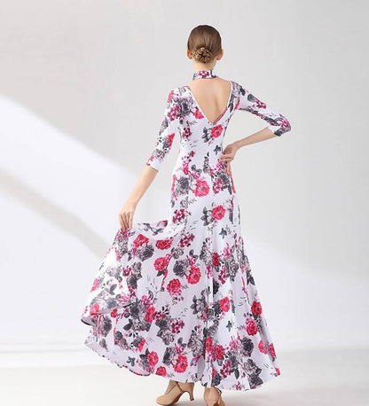 Floral Symphony Ballroom Dance Gown | 9075Dance Dressing