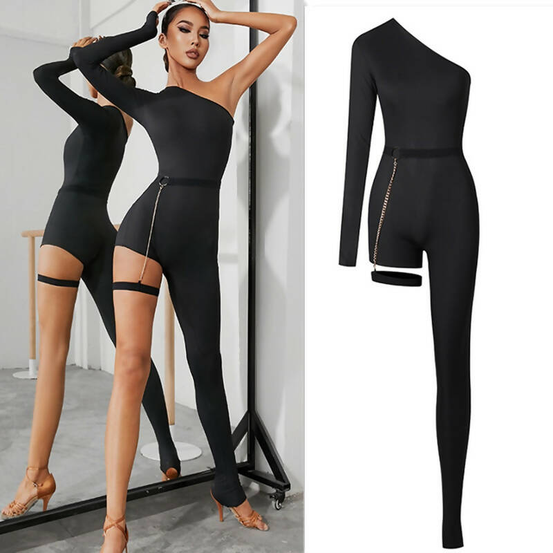 New Black Latin Dancewear Jumpsuit | 2258Dance Dressing