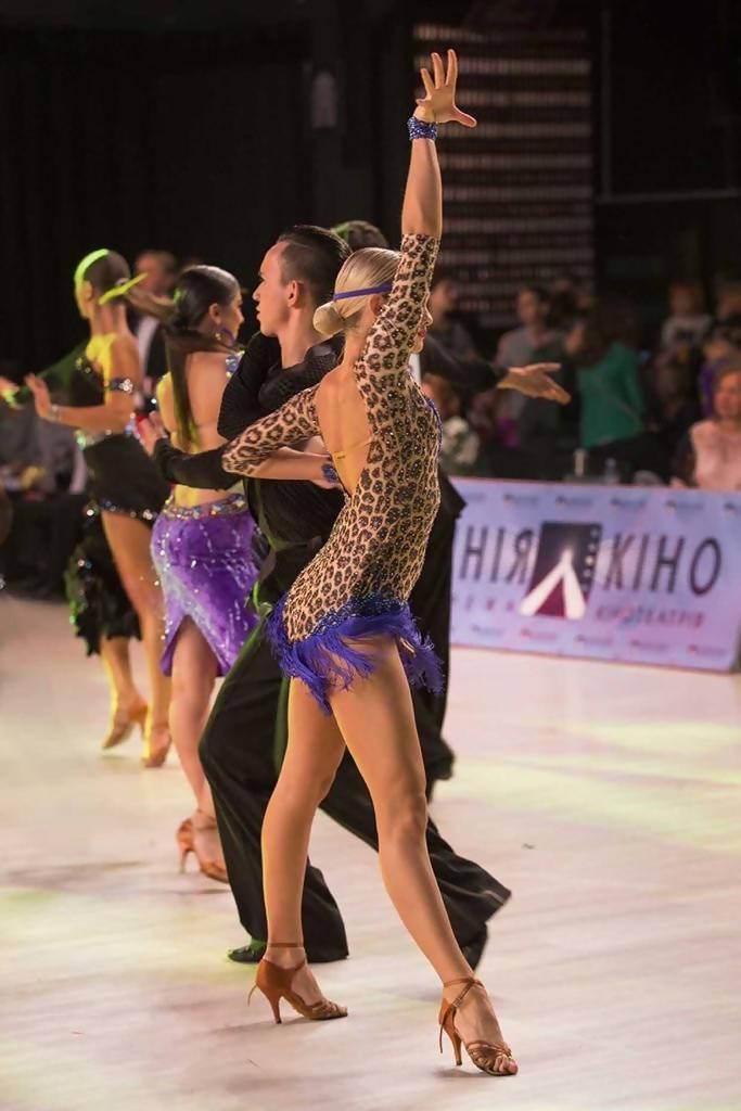 Blue Leopard Latin Dress (ballroom dresses for sale, latin dress for sale, dancesport, rhythm)