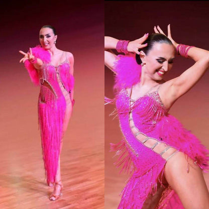 Fuchsia Rhapsody Latin Dress, latin dress for sale, rhythm dresses