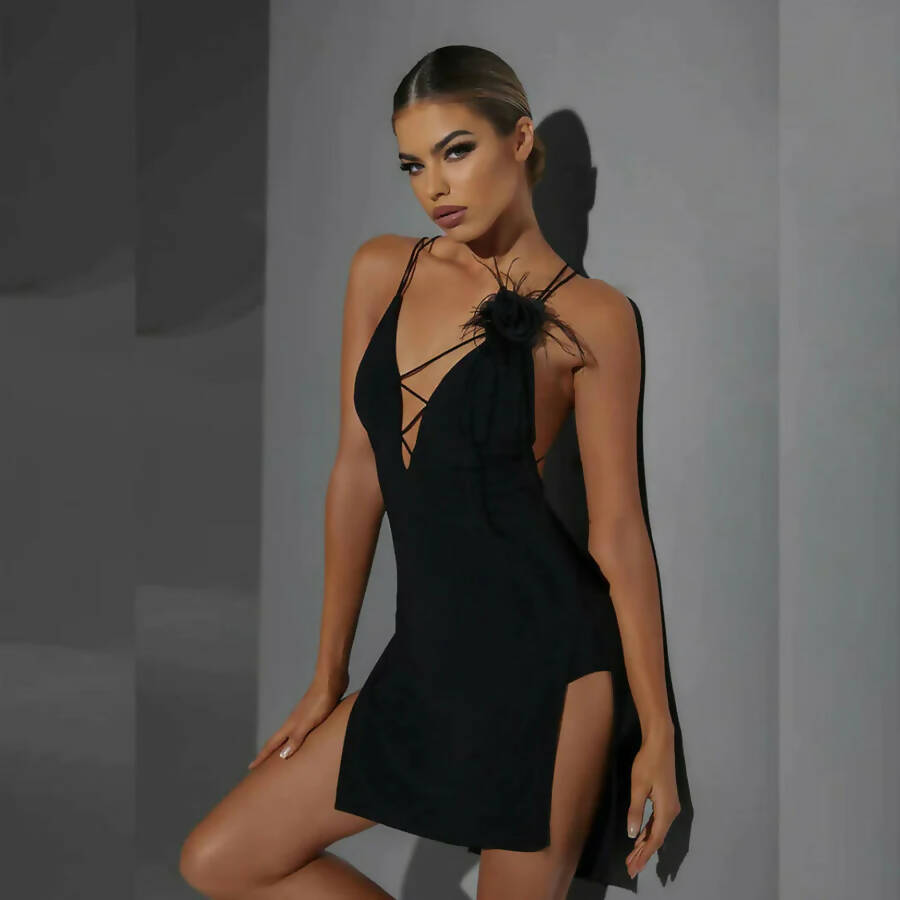 Sensual Striped Back Dress | 2333Dance Dressing