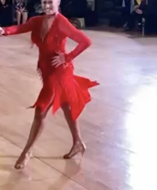 Red Abraham Martinez Latin Dress (latin dresses for sale, dancesport, rhythm)