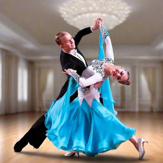 Blue & White Ballroom DressDance Dressing