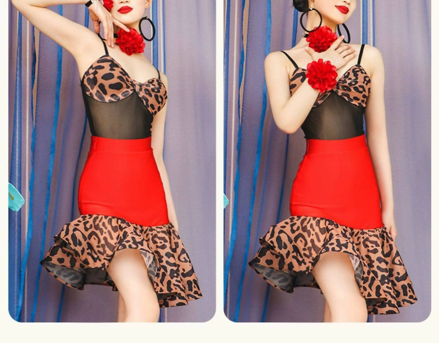 Dress in Red With Leopard Print | ADL56Dance Dressing