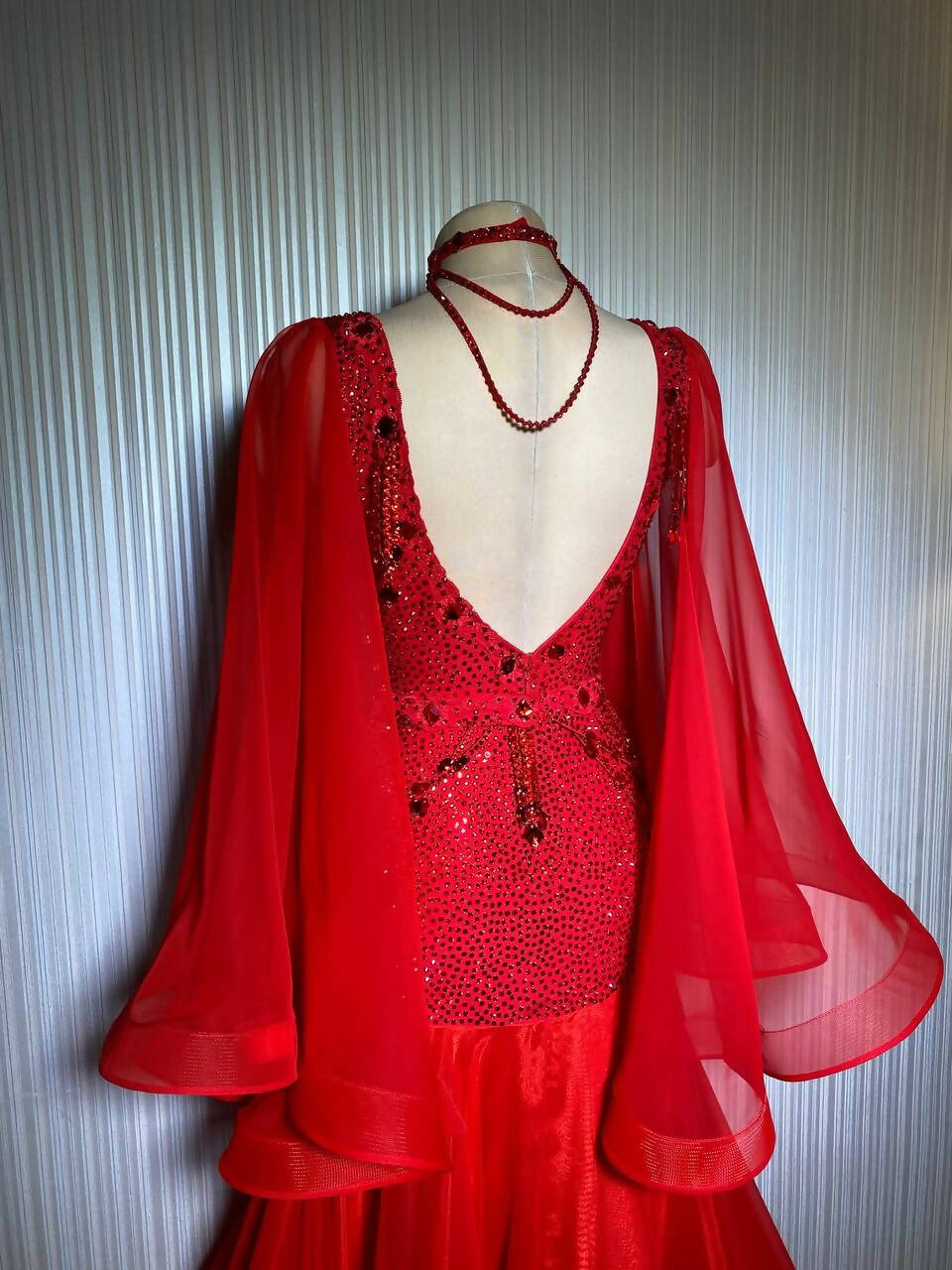 Never Worn Red Standard Dress (ballroom dress for sale, standard)