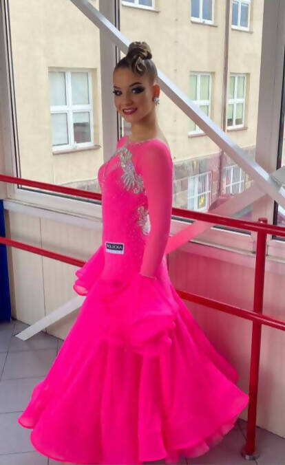 Pink Standard Dress with Stones, ballroom dress for sale, standard, modern, smooth, rolecka dress