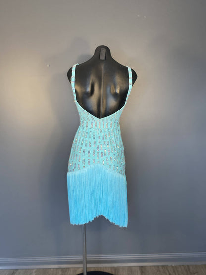 New Fully Stoned Blue Latin DressDance Dressing