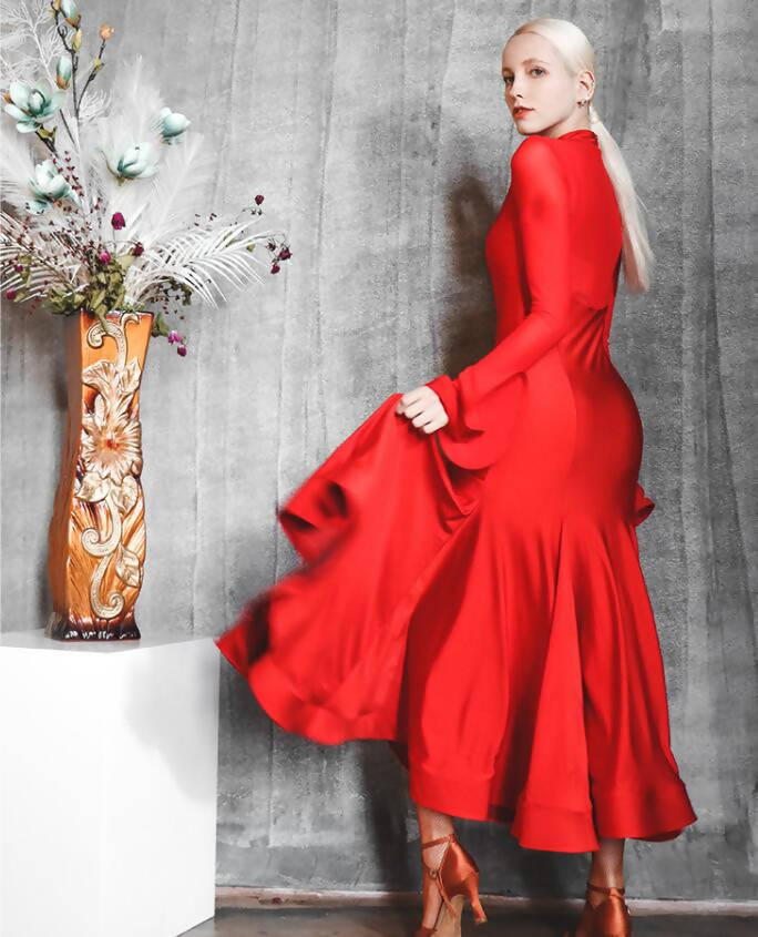 Vivid Valentine Red Ballroom Dress | Dance Dressing – DDressing Vivid Valentine Red Ballroom Dress | Dance Dressing – DDressing