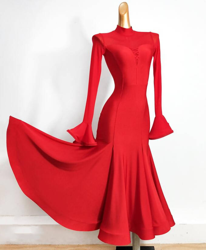 long red valentine dress Red Draped Dress