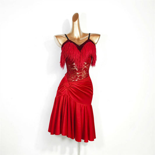 Red latin practice dress